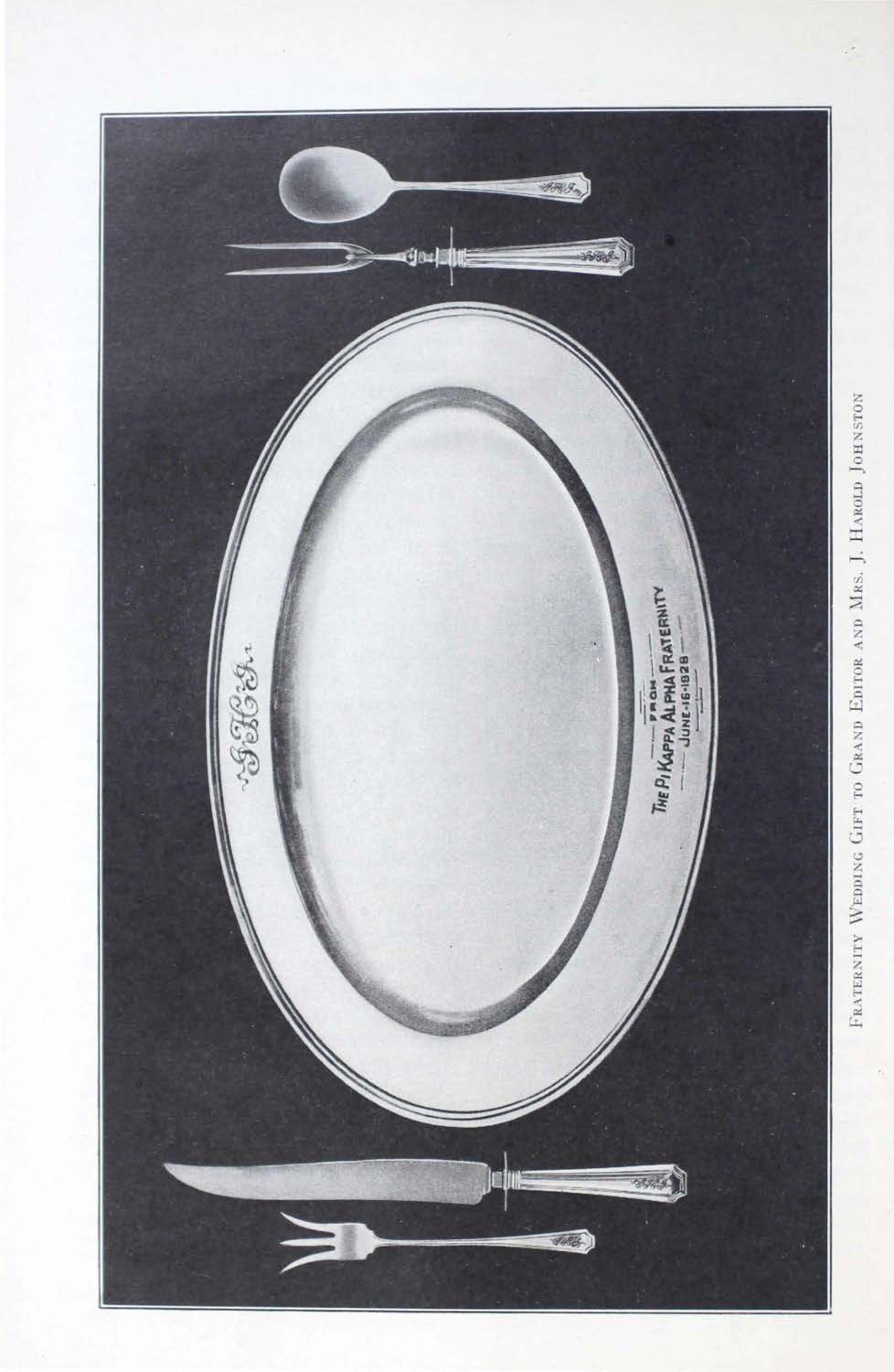 Fraternity Wedding Gift To Grand Editor And Mrs. J. Harold Johnston, Photo